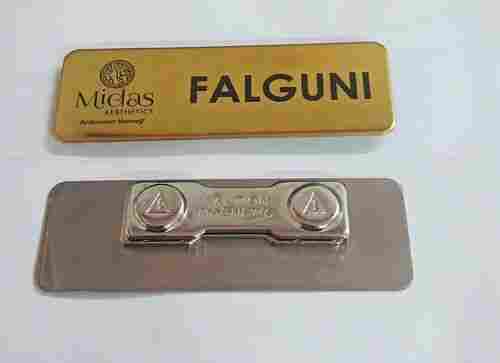 Golden Metal Name Badge