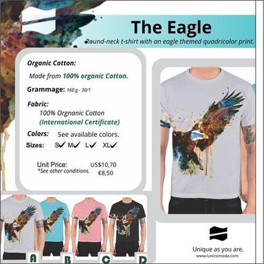 Various T-Shirt With Frontal Silk Print Eco Friendly