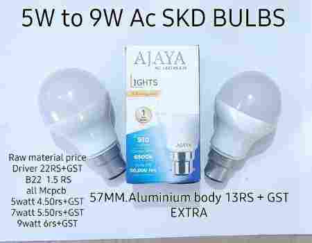 5W to 9W 57mm Aluminium Body AC LED Bulbs