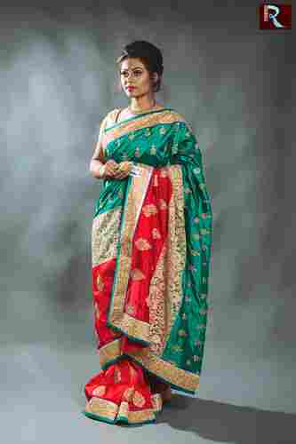 Multicolor Designer Saree With Brasso Net