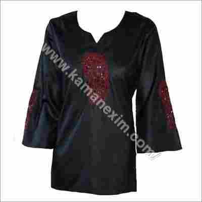 Black Embrodery Top Front