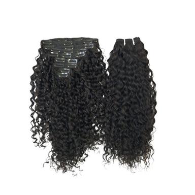 Natural Black Kinky Curly Clip In Remy Human Hair Extensions