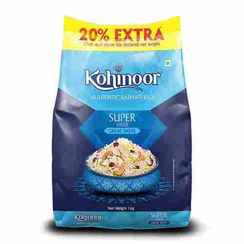 Kohinoor Super Value Great Taste Authentic Basmati Rice 1 Kg 20% Extra