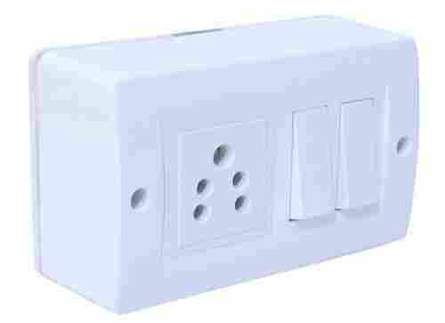 White Plastic Modular Pvc Multi-Socket Electric Switch Board For Home, 300 gram