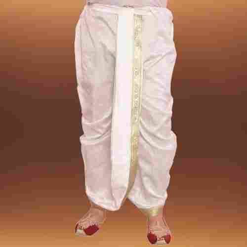 Trendy Lightweight Stylish Mens Breathable Party Wear White Silk Dhoti