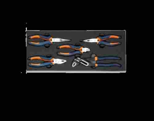 Black And Orange Color 5 Pc Mixed Dual Material Plier Set For Garage, Household, Industrial 