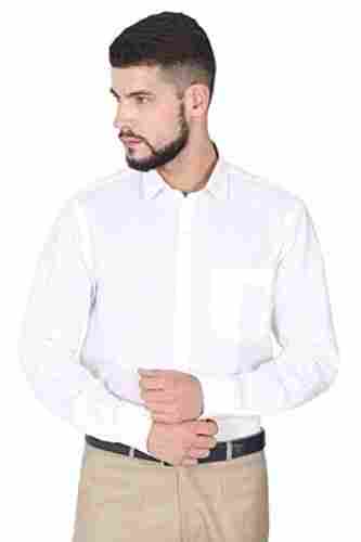 Men'S Trendy Full Sleeves Formal White Shirt 