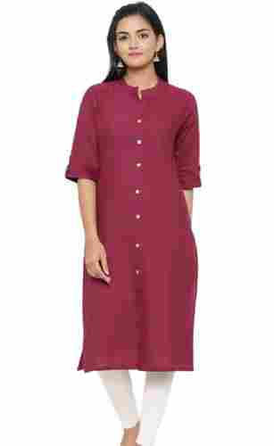 Comfortable And Casual Wear Plain Long Soft Cotton Kurti For Ladies
