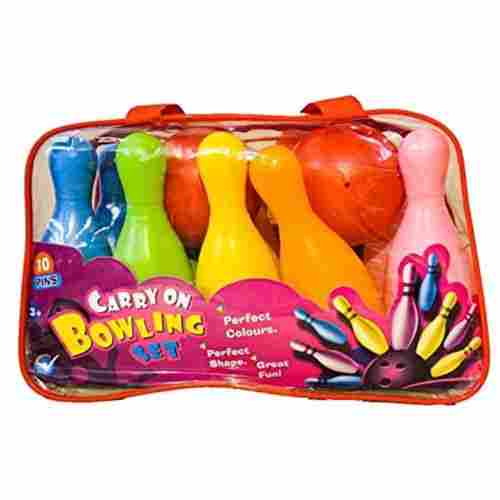 Baby Strong Plastic Multicolor Bowling Game Set Ten Bottles And Two Balls