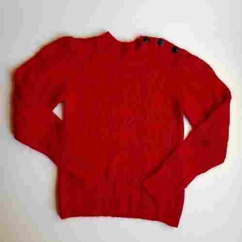 Durable 100 Percent Comfortable And Breathable Red Beautiful Design Sweater 
