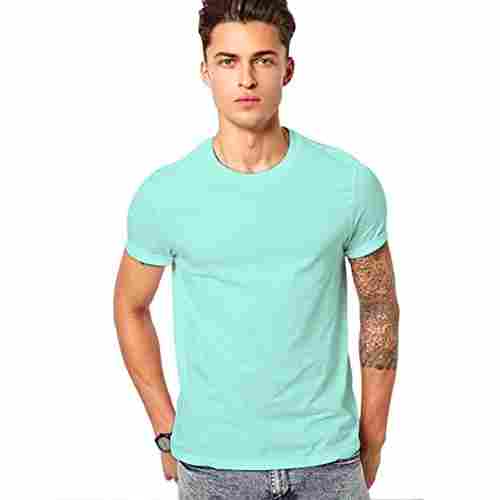 Men Ultimate Comfort Regular Wear Half Sleeves Round Neck Plain Green T-Shirt