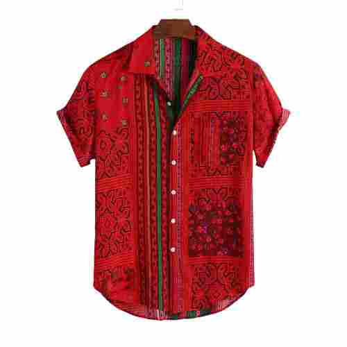Premium Grade And Comfy Mens Cotton Printed Classic Flowery Hawaiian Shirt