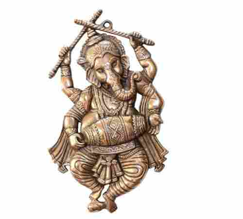 10 Inches Plastic Polish Finished Lord Ganesh Artificial Decorative Wall Art