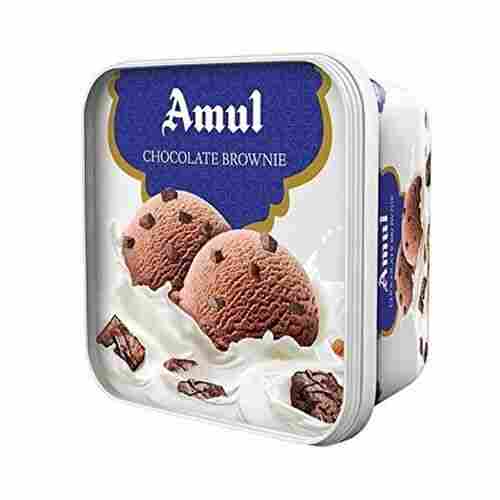 Sterilized Family Pack Yummy Amul Real Flavored Chocolate Brownie Ice Cream 