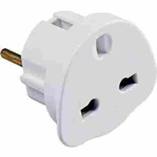 Good Quality Plastic Coated And Brass 3-Pin To 2 Pin Socket White Adapter Pin