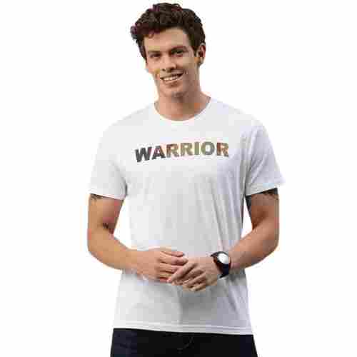 Stretchable And Lightweight Round Neckline Half Sleeve Mens Printed Cotton T Shirt