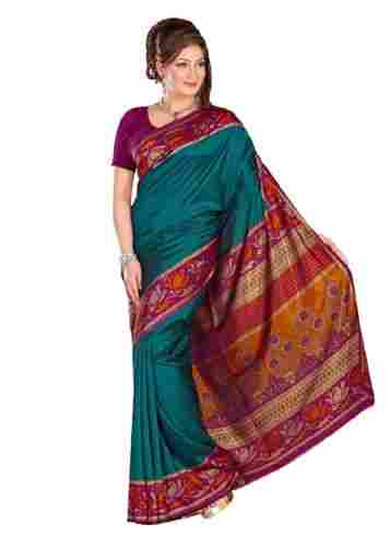 Party Wear Ethnic Comfortable Resham Embroidered Printed Saree 