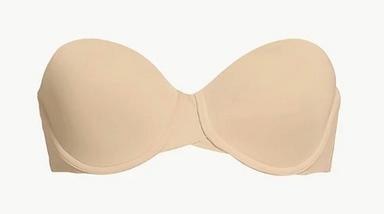Highly Stretchable Soft Spandex Padded Strapless Bra For Women
