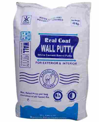 40 Kilogram Water Resistant White Cement Based Wall Putty For Exterior And Interior