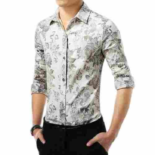 Mens Regular Fit Full Sleeves Button Closure Casual Wear Cotton Printed Shirt
