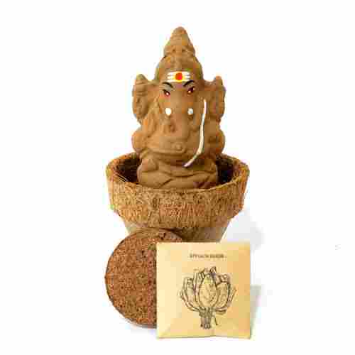 Handmade 6 Inch Eco-Friendly Plantable Seed Ganesha Statue For Corporate Gifting Purpose