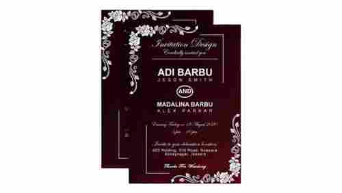 Rectangular Printed Paper Designer Invitation Card For Wedding Anniversary 