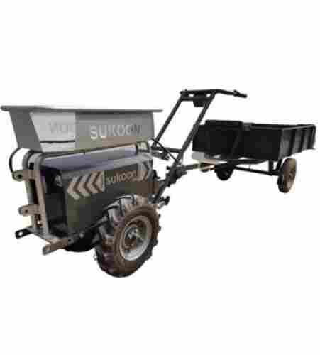 Krishi Raj Gen 3 Electric Tiller 1200W with Battery and Iron Wheel and Trolley with Breaks