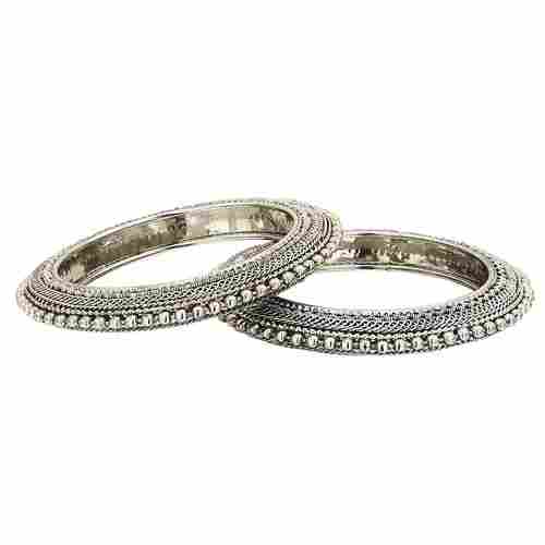 Ladies Soft Skin Friendly Long Lasting Antimicrobial Party Wear Silver Bangle