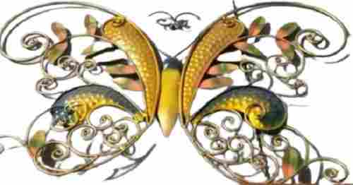 Elegant Look Decorative Metal Wall Hanging Curl Art Butterfly (26 Inch)