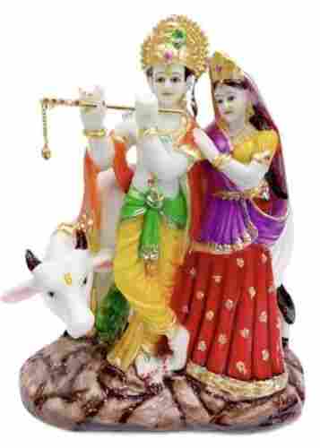Polished Finish Indian Religious Marble Lord Radha Krishna Statue