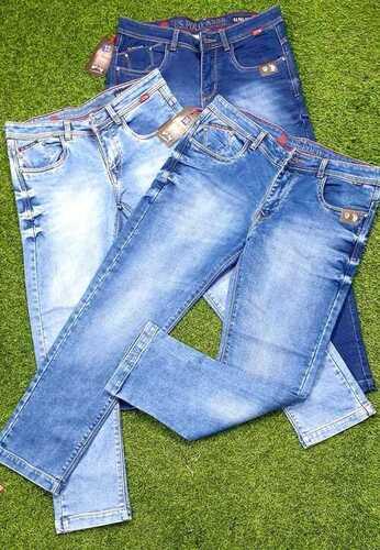Men'S Demin Shredded Jeans Hardness: Rigid
