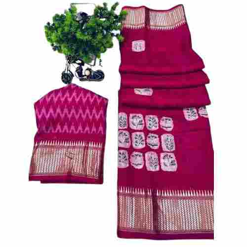 Patola Design Binny Crepe Silk Saree With Viscous Border
