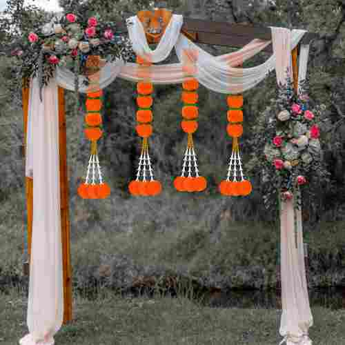Artificial Handmade Rajnigandha And Marigold Flowers Garland (Pack Of 10)