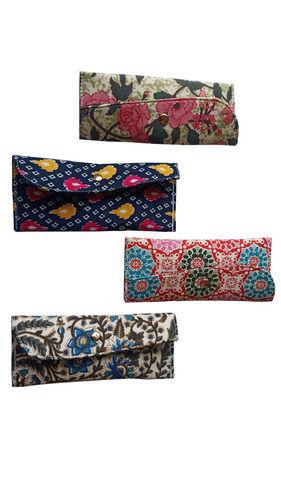 Multicolour Handmade Cotton Printed Envelope Pouch Bag