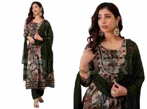 Printed Frock Suit Palazzo Set With Dupatta