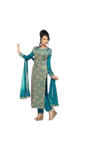Semi-Stitched Velvet Brasso Material Women Suits