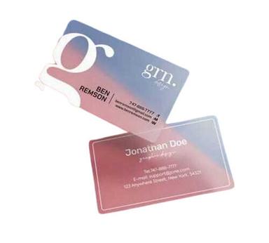 Light Weighted Rectangular Waterproof Crack Resistant Plastic Business Cards For Identification
