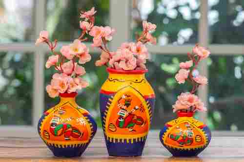 African Painted Vases Pot Set