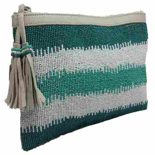 Motleyrobe Leather Clutch With Bead Work