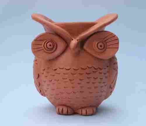Terracotta Owl Planter Decorative Flower Pot (Brown)