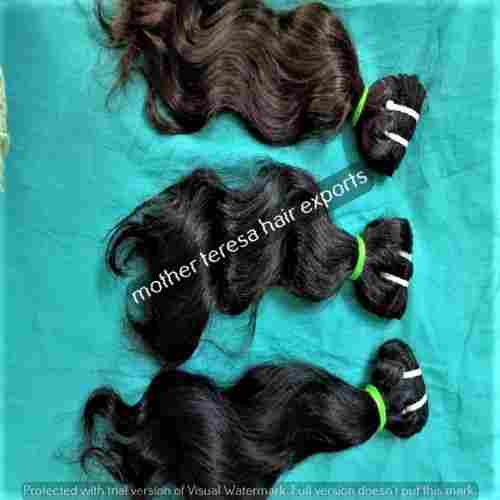 Black Remy Short Wavy Human Hair with Natural Color