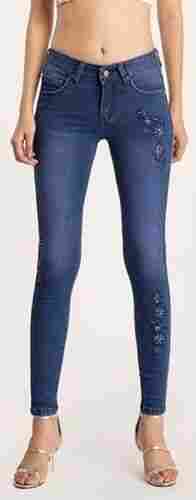 Designer Blue Colored Jeans For Ladies