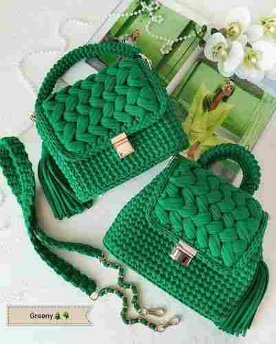 Green Color Crochet Bag