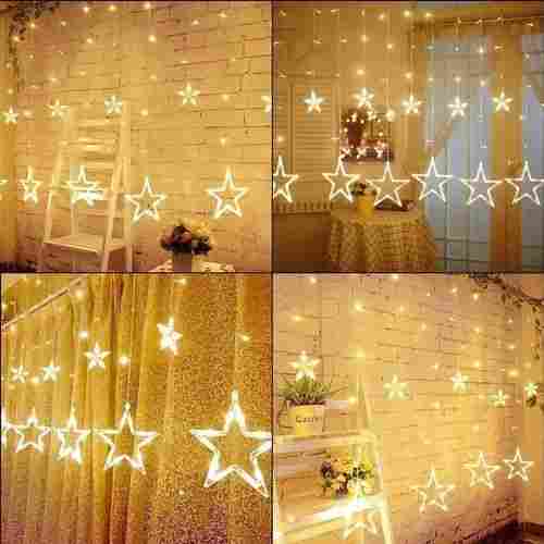 Fluorescent Type Warm Yellow Color Blinking 12 Star LED Decorative Light