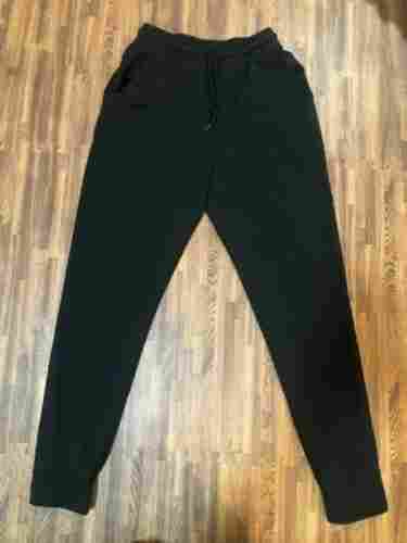 Black Plain Sports Full Length And Washable Cotton Fabrics Athletic Pant For Men