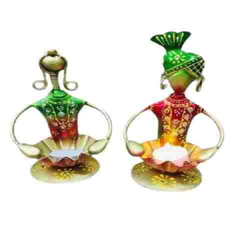 Iron Fine Painted Couple Candle Holder