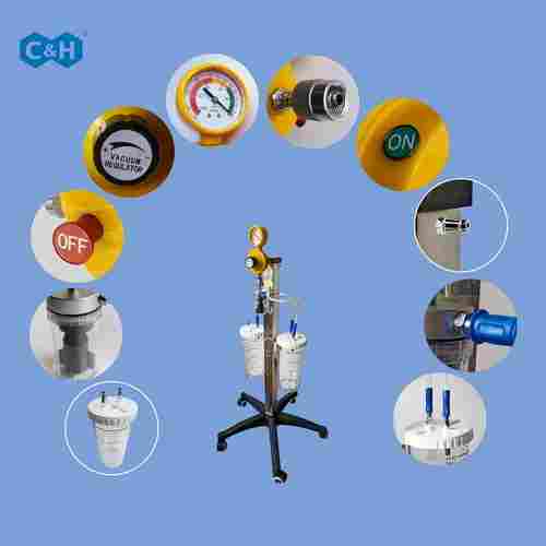 Surgery Medical Vacuum Regulator Trolley with Suction Liquid Collecting Bottles