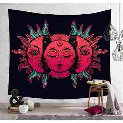 Sun Hippie Hippy Polyster Tapestry Wall Hanging
