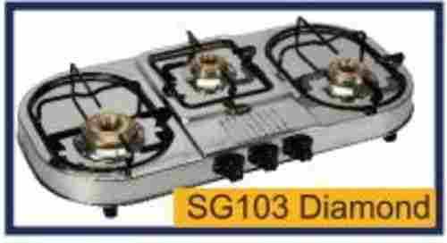 Quba SG103 Diamond 3 Burners Stainless Steel Gas Stove