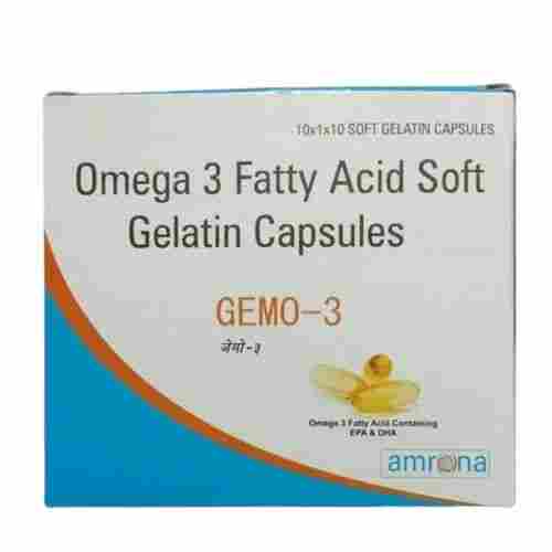 Omega 3 Fatty Acid Soft Gelatin Capsules, Pack Of 10x1x10 Soft Gelatin Capsules